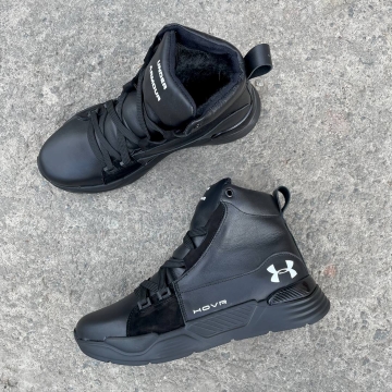 Модные мужские зимние кожаные кроссовки Under Armour Т-862