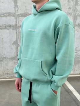 Модный мужской теплый спортивный костюм на флисе К-773