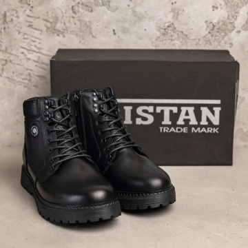 Мужские кожаные зимние ботинки Kristan Black Т-873