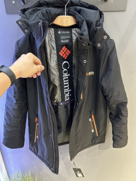 Стильная и теплая мужская зимняя куртка Columbia с капюшоном К-1161
