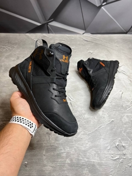 Черные мужские зимние ботинки Under armour из матовой кожи Т-884