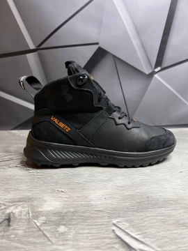 Черные мужские зимние ботинки Under armour из матовой кожи Т-884
