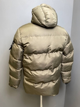 Модна чоловіча зимова брендова куртка Stone Island з капюшоном К-1188
