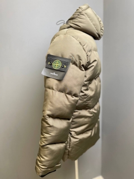 Модна чоловіча зимова брендова куртка Stone Island з капюшоном К-1188