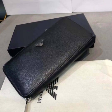 Черный мужской брендовый кожаный клатч Giorgio Armani К-128