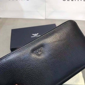 Черный мужской брендовый кожаный клатч Giorgio Armani К-128
