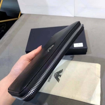 Черный мужской брендовый кожаный клатч Giorgio Armani К-128