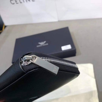 Черный мужской брендовый кожаный клатч Giorgio Armani К-128