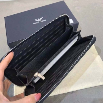 Черный мужской брендовый кожаный клатч Giorgio Armani К-128