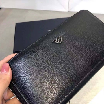 Черный мужской брендовый кожаный клатч Giorgio Armani К-128
