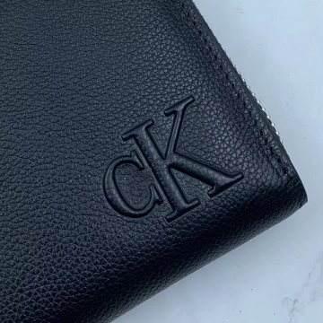 Мужской длинный кожаный кошелек CК на молнии К-129