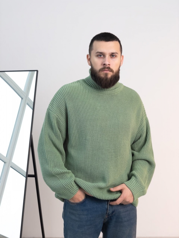 Модний трикотажний светр під горло вільного крою Т-1080