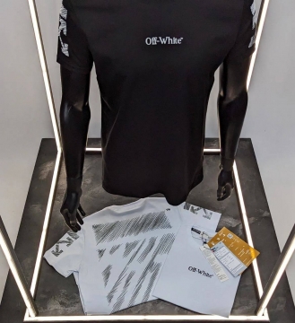 Черная футболка off white Ф-1294