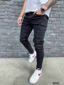 Зауженные черные турецкие джинсы Д-795