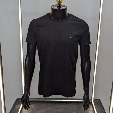 Черная однотонная футболка Tommy Ф-1302