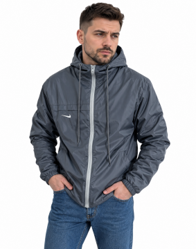 Модная темно серая мужская ветровка nike К-1235