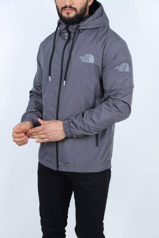 Темно серая мужская ветровка TNF К-1253