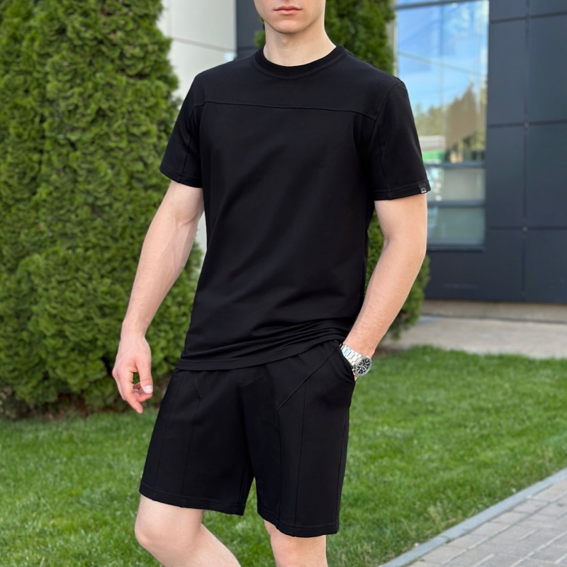 Черный летний мужской костюм Pobedov К-855