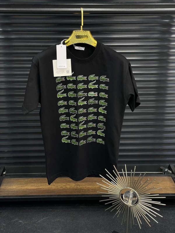 Черная брендовая футболка Lacoste Ф-1433