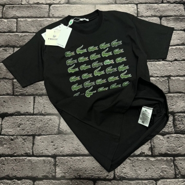 Черная брендовая футболка Lacoste Ф-1433