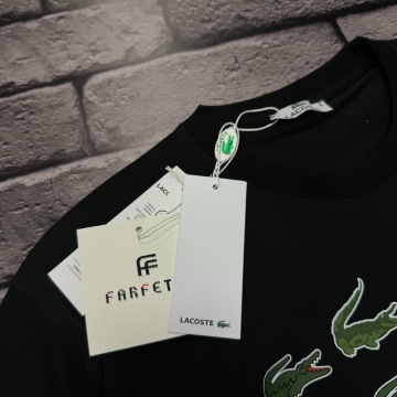 Черная брендовая футболка Lacoste Ф-1433
