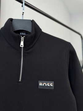 Брендовый теплый свитшот Boss на молнии Т-1191