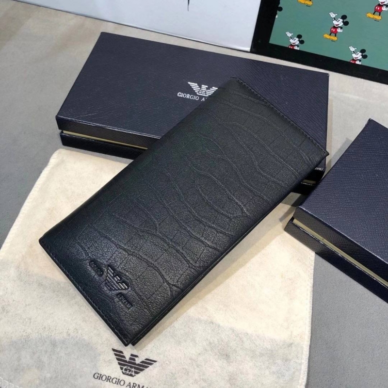 Длинный мужской кожаный кошелек Armani книжечкой К-132