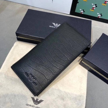 Длинный мужской кожаный кошелек Armani книжечкой К-132
