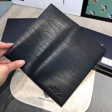 Длинный мужской кожаный кошелек Armani книжечкой К-132