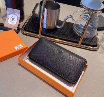 Брендовый длинный мужской кожаный клатч Hermes К-133