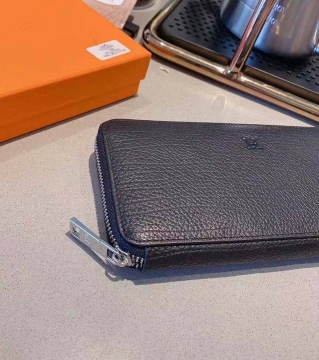Брендовый длинный мужской кожаный клатч Hermes К-133