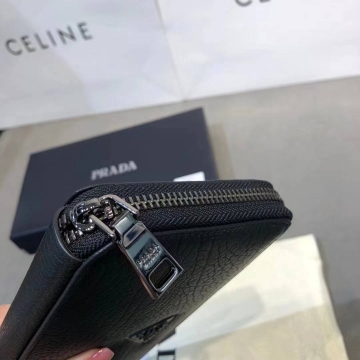 Мужской брендовый кожаный клатч Prada на молнии К-135