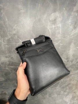 Мужская кожаная сумка Hermes через плечо С-105