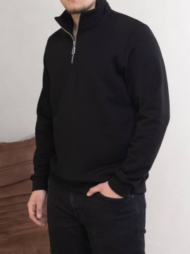 Стильний чорний джемпер на блискавці Т-1215