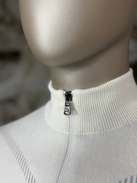 Чоловіча біла брендова кофта Lacoste на блискавці Т-1224