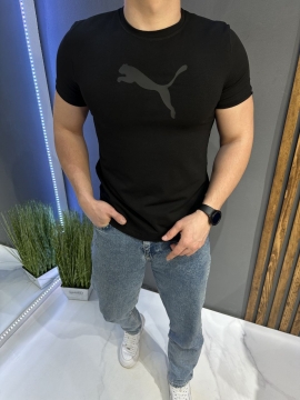 Черная мужская футболка puma Ф-1446