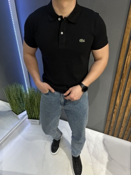 Черное мужское поло Lacoste Ф-1456