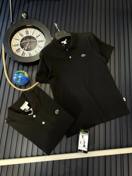Черное мужское поло Lacoste Ф-1456