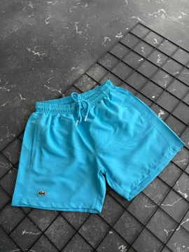Модные мужские шорты для плавания Lacoste в голубом цвете С-650