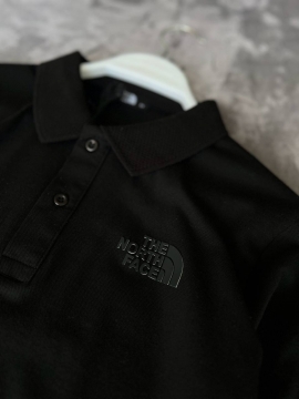Черное мужское поло TNF на пуговицах Ф-1511