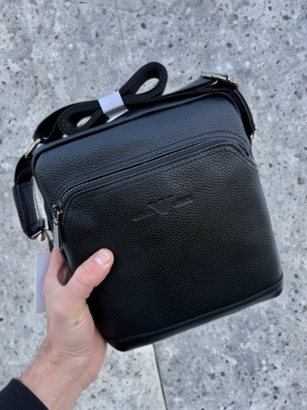 Чоловіча шкіряна брендова сумка Armani через плече S-111