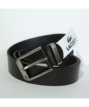 Стильний чоловічий шкіряний пояс Lacoste з класичною пряжкою Р-299