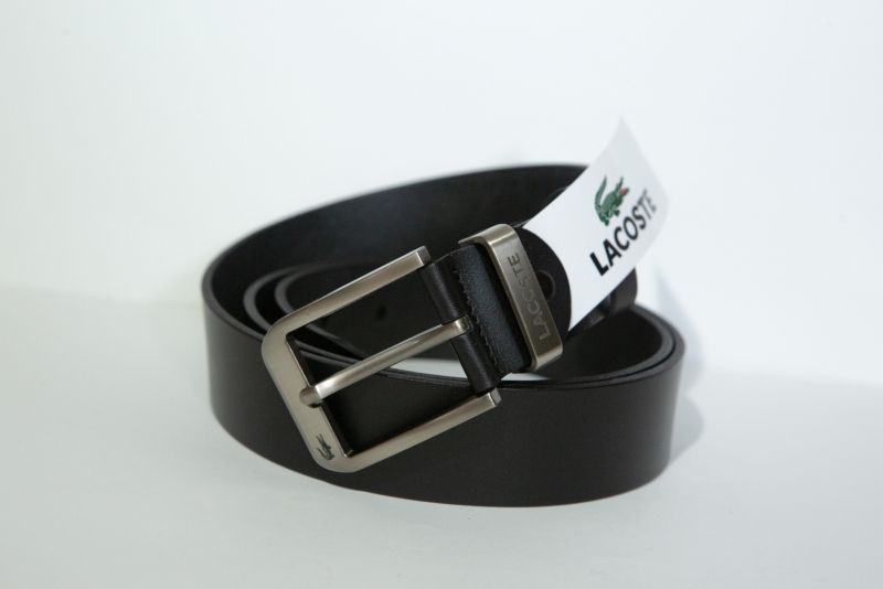 Стильний чоловічий шкіряний пояс Lacoste з класичною пряжкою Р-299