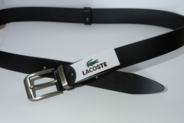 Стильний чоловічий шкіряний пояс Lacoste з класичною пряжкою Р-299