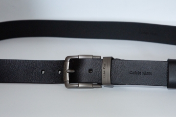 Шкіряний чоловічий ремінь Calvin у чорному кольорі Р-300