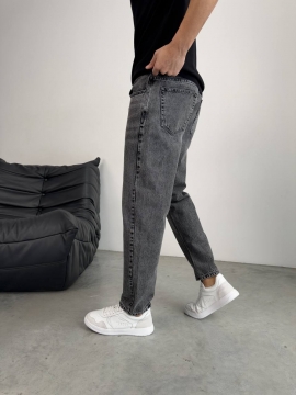 Джинсы мужские темно серые slim crop Д-871