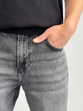 Джинсы мужские темно серые slim crop Д-871