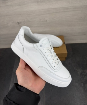 Белые мужские кеды из натуральной кожи Clubshoes Т-1038