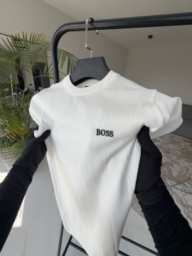 Біла стильна брендова футболка Boss Ф-1563