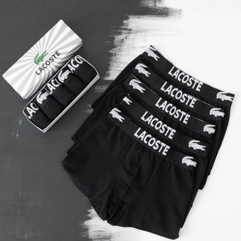 Комплект брендового мужского нижнего белья Lacoste 5 штук с коробкой Т-69